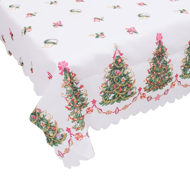 Cqxid Table Cloth Under $15 Rectangular Christmas Tablecloth, Washable Christmas Classic Printed Table Cover, Holiday And Interior Decoration Cloth Table Cover 60x70 Inch