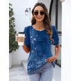 thumbnail image 5 of Zeagoo Tunic Tops for Women Business Casual Puff Short Sleeve Summer Outfit Loose Fit Shirt Crewneck Flowy Blouses, 5 of 5