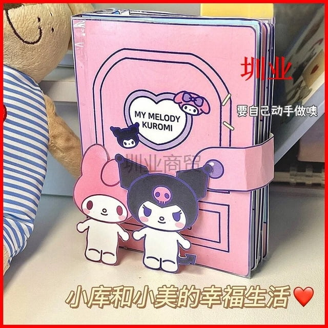 Sanrio Kuromi My Melody libro silencioso lindo dibujo animado Anime Hello Kitty Pochacco pegatinas juego divertidos regalos DIY juguete de descompresión para niños