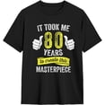 thumbnail image 2 of Camisetas de algodón para hombre, divertidas, de broma de 80 años, para 80 cumpleaños, informales, básicas, de cuello redondo y manga corta., 2 of 6