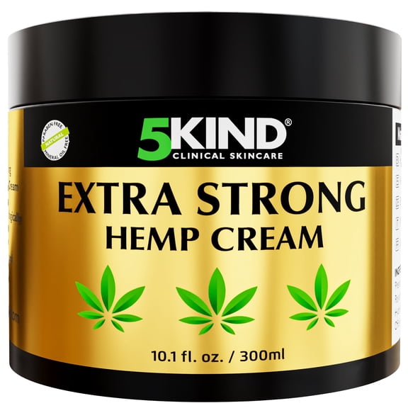 5Kind Hemp Cream Maximum Strength 10.1 fl oz - Massage Cream Rich in Hemp Oil