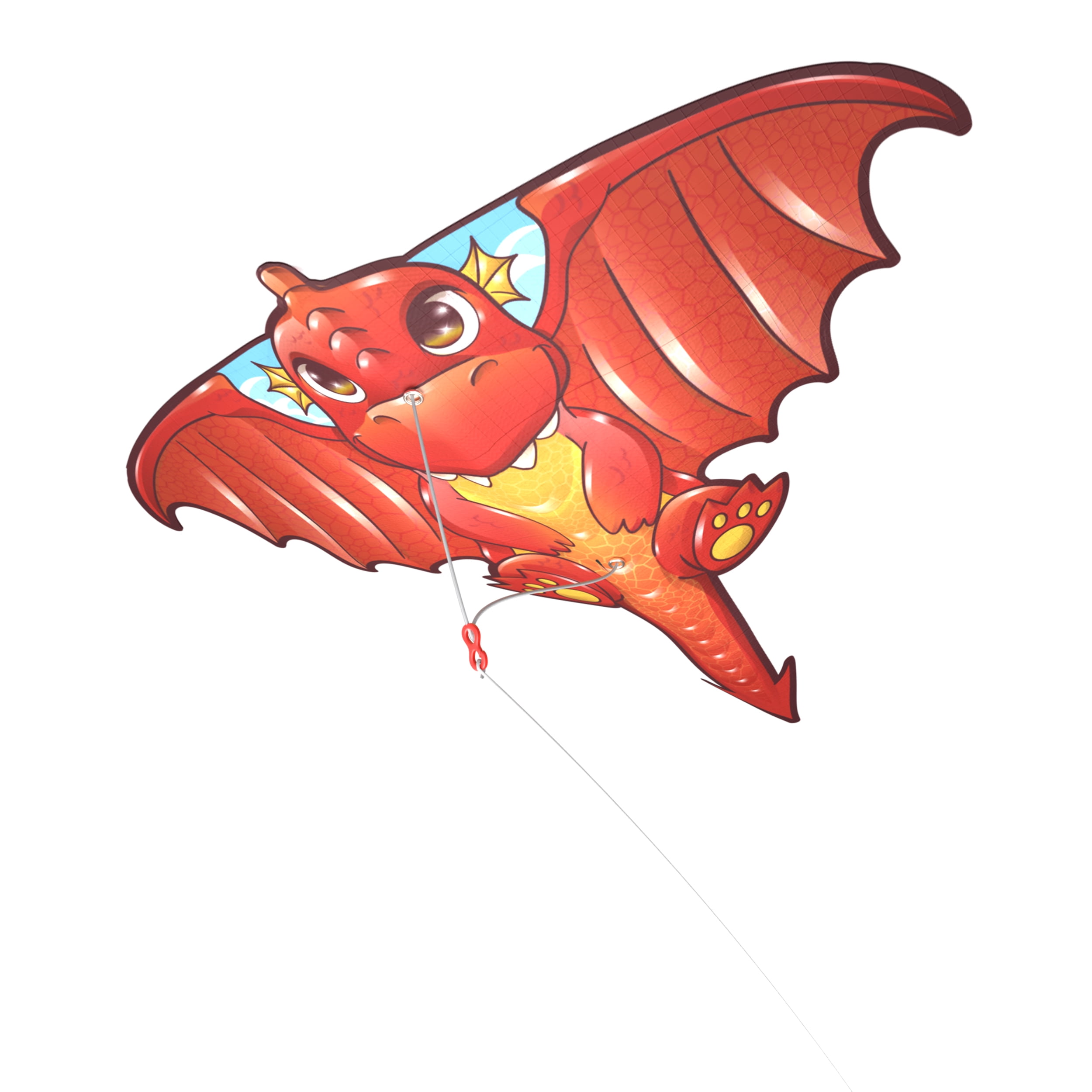 Eolo Kites Ready 2 Fly Pop up 23" Mini Kite, Dragon. Reusable Tote Included for Kids Ages 5+