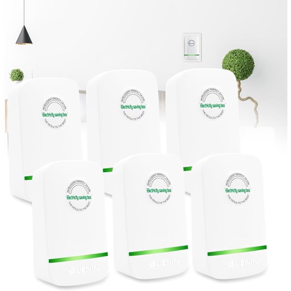 6 Pack Energy Saver Device for Home, Electricity Saving Plug, Voltage Stabilizer Power Saver Box (90V-250V,30KW)