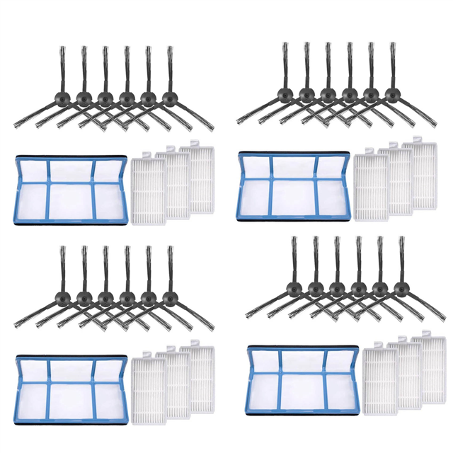Replacement for V3 V3S V5 V5S V5S Pro Robot Vacuum Cleaner,4X Primary Filter+12x Filters+24X Side Brushes