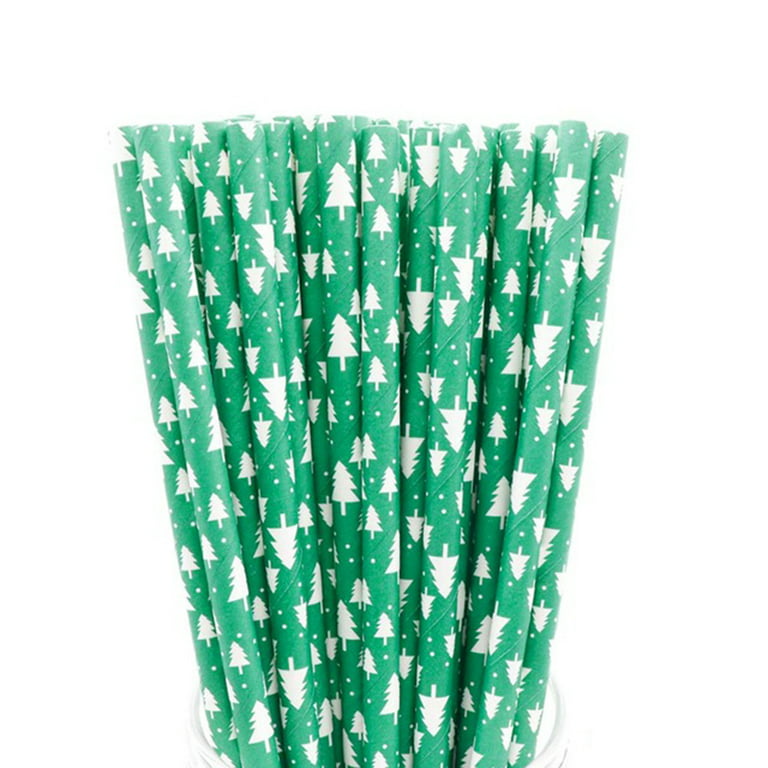Red, Green, & White Christmas Paper Straws from Ellie's Party Supply