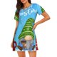 thumbnail image 1 of Balery Merry Christmas Gnome Camisón de manga corta con cuello redondo para mujer, cómodo y elegante., 1 of 6