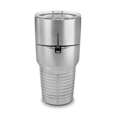 

F-8 Crusader Tumbler 30 oz - Laser Engraved w/ Clear Lid - Polar Camel - Stainless Steel - Vacuum Insulated - Double Walled - Travel Mug - f8 air superiority jet aircraft