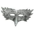 thumbnail image 2 of Máscara de cabeza de águila para Halloween, accesorio de media cara, diseño para fiestas, accesorios de cosplay Plata antigua, 2 of 9