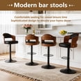 thumbnail image 6 of ClinQ Swivel Adjustable Bar Stools Set of 4, PU Leather Upholstered Bar Chairs with Bentwood Backrest and Hydraulic Lift for Kitchen Island, Black, 6 of 9