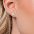 thumbnail image 3 of Gem Stone King 14K Yellow Gold Green Prasiolite Stud Basket Setting Earrings for Women Men (1.50 Cttw, Gemstone Birthstone, Oval 7X5MM), 3 of 6