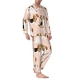 thumbnail image 3 of Kll Beagle Dog On Brown Sleepwear Mens Flannel Pajamas,Long Cotton Pj Set, 3 of 9