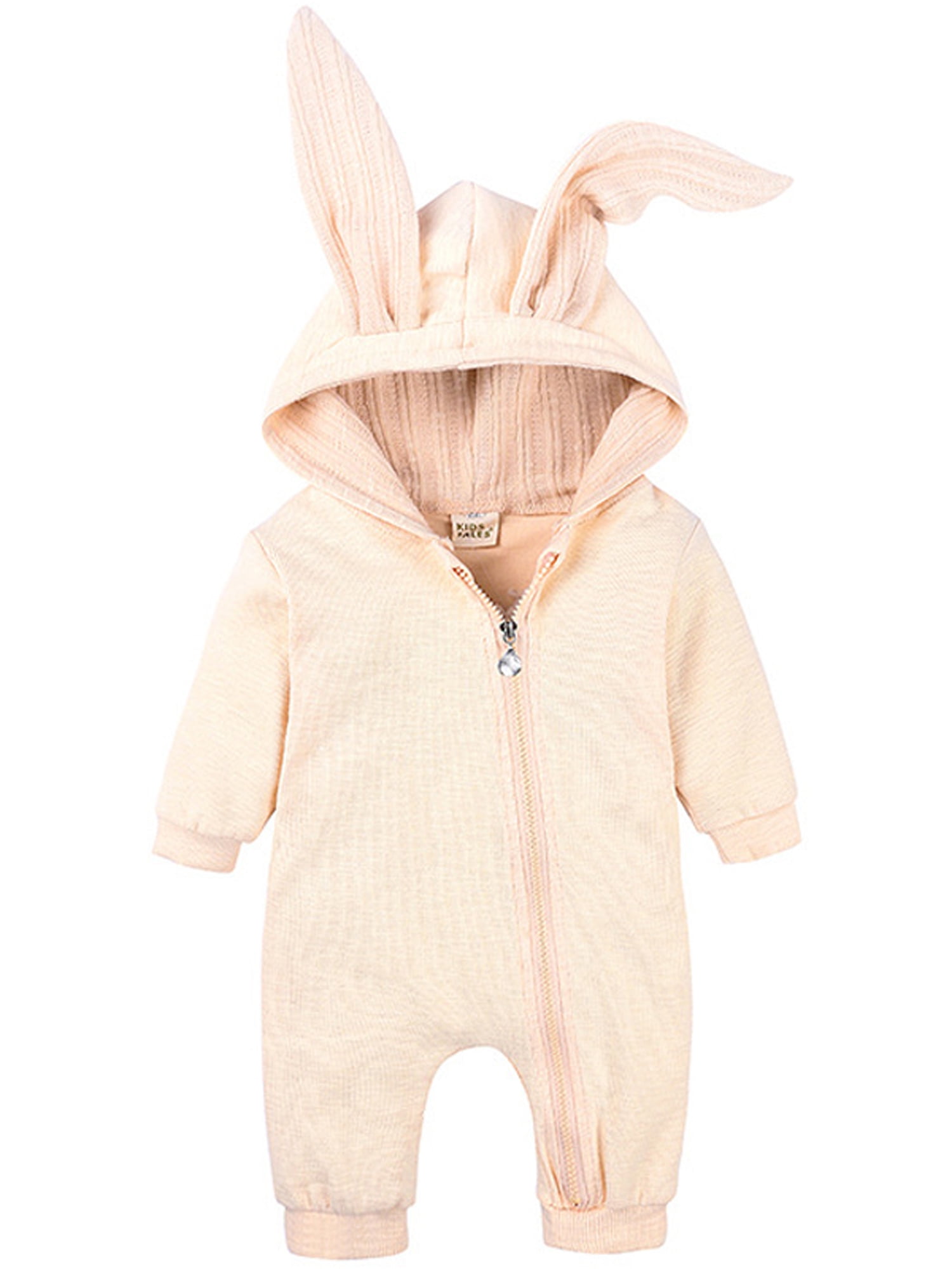 Lallc Toddler Baby Girls Romper Easter Bunny Jumpsuit Costume Zip Up