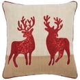 thumbnail image 2 of SAFAVIEH Holiday Reindeer Pillow, 20" x 20", Natural, 2 of 6