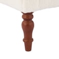 thumbnail image 6 of Christopher Knight Home 59" Upholstered Ottoman Bench, Rolled Arms, End of Bed Bench with Wooden Legs, White, 6 of 8