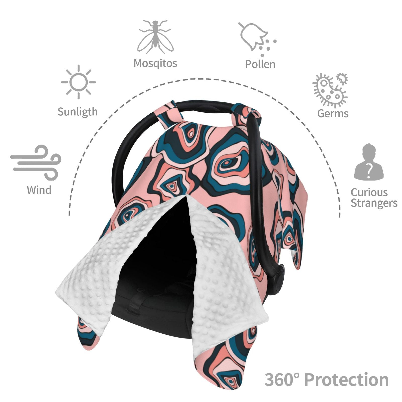Car Seat Cover Baby - Abstract Colorful Circles Breathable Infant Car Seat Cover for Baby Carseat, Lightweight Comfort Baby Essentials Must Haves Newborn Stuff for Girl Boy