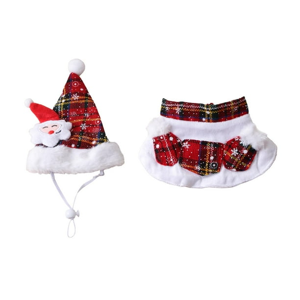 Gorro de Papá Noel para mascotas con bufanda. Lindo disfraz navideño para mascotas, ideal para festivales y eventos. M