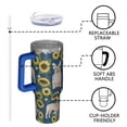 thumbnail image 4 of OBREWU French Bulldog Sunflowers Floral Tumbler with Handle and Lid,French Bulldog Sunflowers Floral 40oz Double Wall Vacuum Insulated Tumbler,Cups Gift for Women and Men, 4 of 7