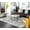 Charcoal, Gray, Light Gray / Lenzburg, variant on Hauteloom Hawes Living Room, Bedroom Area Rug - Contemporary - Light Blue, Mustard, Light Gray - 5'3" x 7'3"
