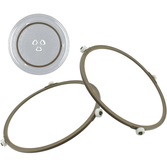 7.5" Microwave Turntable Ring, Microwave Oven Glass Plate Tray Support, Rotating Roller Support Ring with 14 mm Rollers (2 PCS)