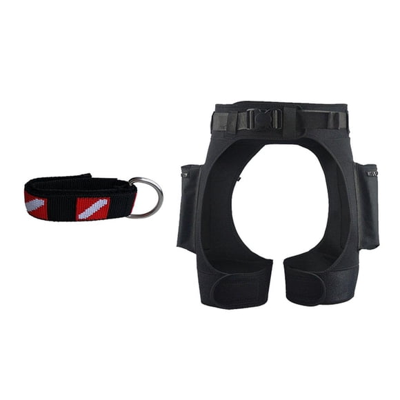 Buceo acolchado Correa para Pantalones cortos de buceo ajustables Peso Equipo de sujeción Cola Anillo D con correa para la muñeca de buceo