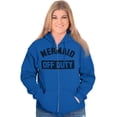 thumbnail image 3 of Mermaid Off Duty Cute Beach Lovers Zip Hoodie Sweatshirt Women Brisco Brands L, 3 of 6
