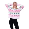 thumbnail image 4 of Jollidays Women's Candy Cane Trees & Santa Long Sleeve Crewneck Christmas Sweater, Sizes S-XXL, 4 of 5