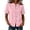 Pink, variant on Women's Cotton Linen Mandarin Collar Shirt, Short Sleeve Frog Button Casual Blouse