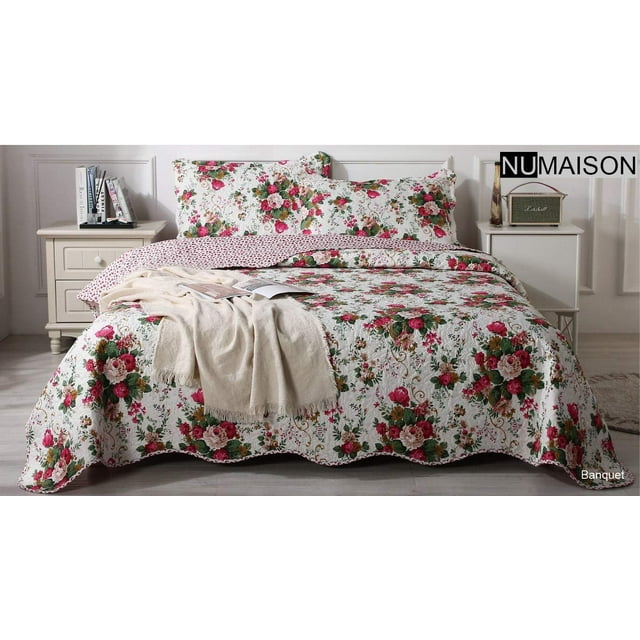 Numaison Ensemble de Courtepointe Réversible Imprimée 3 Pcs
