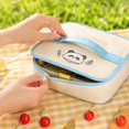 thumbnail image 4 of Lunch Bag, Cartoon Zippered Portable Insulated Thermal Cooler Handheld Bento Box for Adults Work Office Picnic Travel Outdoor Lightweight Durable Food Container 9.06x11.02in Blue, 4 of 4