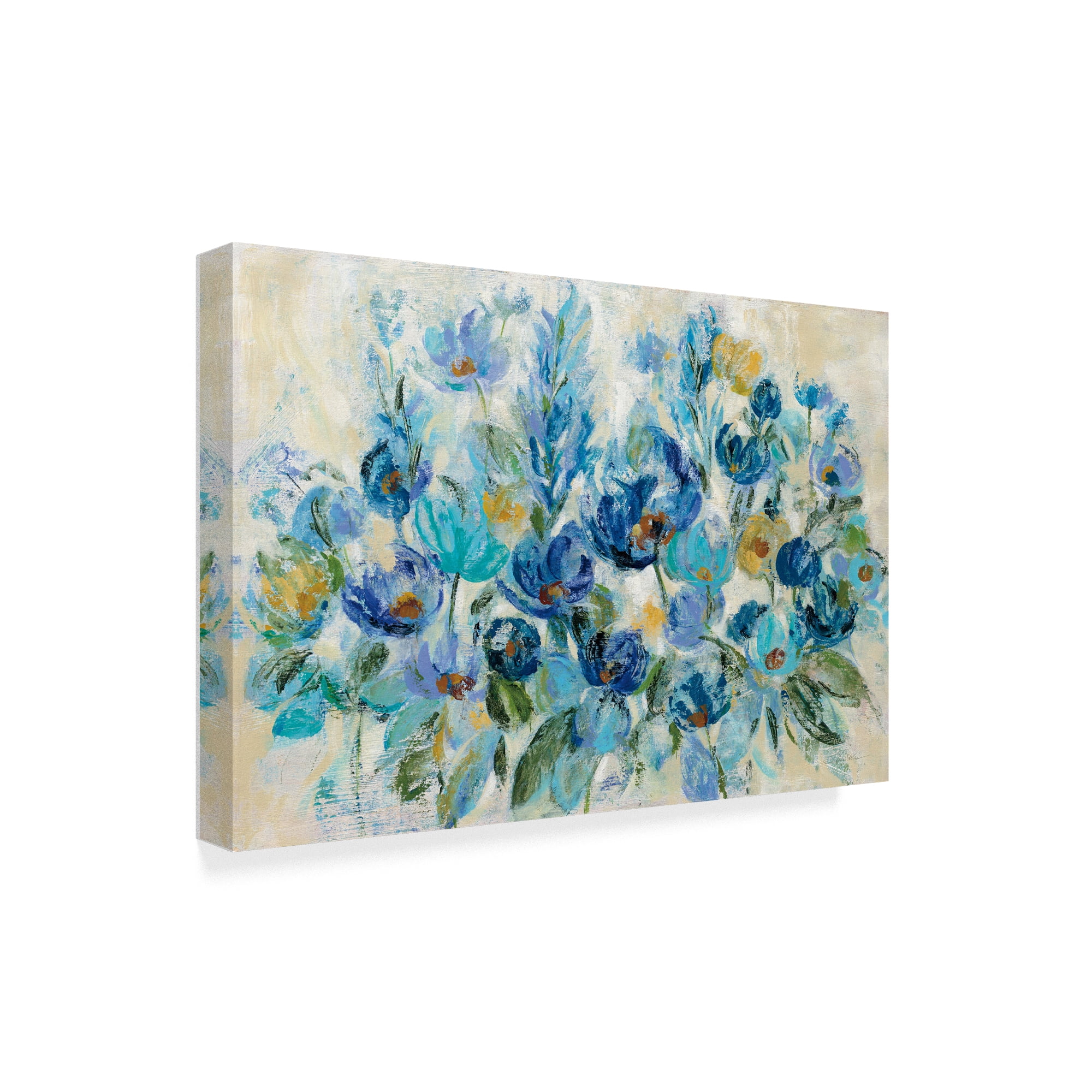 Trademark Fine Art 'Scattered Blue Flowers' Canvas Art by Silvia Vassileva