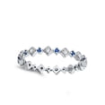 thumbnail image 4 of Blue Simulated Sapphire Eternity Colorful Ring .925 Sterling Silver Band CZ Female Size 9, 4 of 4
