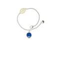 thumbnail image 2 of Delight Jewelry 12mm Capri Blue Roller Spinner with Silvertone Lining Glass Spinner - Goldtone Leaf Delicate Bracelet, 6.25+1.75", 2 of 4