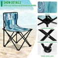 thumbnail image 4 of 600D Oxford Camping Chair Portable Foldable Chair Supports 220 lbs for Picnic, Fishing, Backpacking Blue Marine Life Patterns, 4 of 8