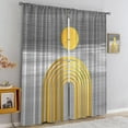 thumbnail image 4 of Abstract Sun Arch Line Soundproof Bedroom Curtains, Mid Century Boho Geometric Blackout Window Drapes, Thermal Insulated Filter Light Extra Long Window Shades Cold and Warm Insulation-W42xL63in, 4 of 6