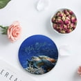 thumbnail image 4 of FMSHPON Ocean Sea Turtle Set of 8 Round Coaster for Drinks, Absorbent Ceramic Stone Coasters Cup Mat with Cork Base for Home Kitchen Room Coffee Table Bar Decor, 4 of 6