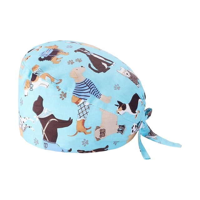 Unisex Scrub Hat Breathable Printed Doctor Cap For Hospitality Use Beret Style Comfort Fit For Everyday Wear