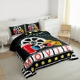 thumbnail image 3 of Manfei Movie Time Full Size Comforter Sets,Vintage Cinema Ticket Bedding Comforter Set,Red Black White Bedding Sets For Teens,Super Cozy Room Decor Reversible,3 Pieces, 3 of 8