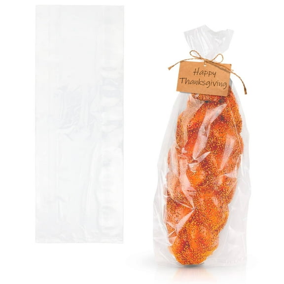 Clear Gusseted Poly Bags, 5.5 x 4.75 x 15 Inch. 1000 Pack Plastic Bread Bags for Homemade Bread. Waterproof 0.6 Mil Polyethylene Flat Bottom Bag. Tear-Resistant Clear Baggies with Open Top