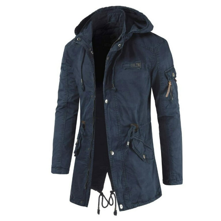 JUUYY Men's Spring Winter Military Full-Zip Removable Hooded JUUYY Men's Spring Winter Military Full-Zip Removable Hooded