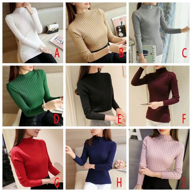 Women‘s Knitted Long Sleeve Soft Solid Turtleneck Pullover Sweater