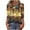 Brown Yellow Print, variant on Lmueinov 3/4 Length Sleeve Womens Tops Vintage Print Loose Fit Casual Boho Tops Crew Neck Flowy T-Shirts Vacation Outfits for Women Summer Fall Travel