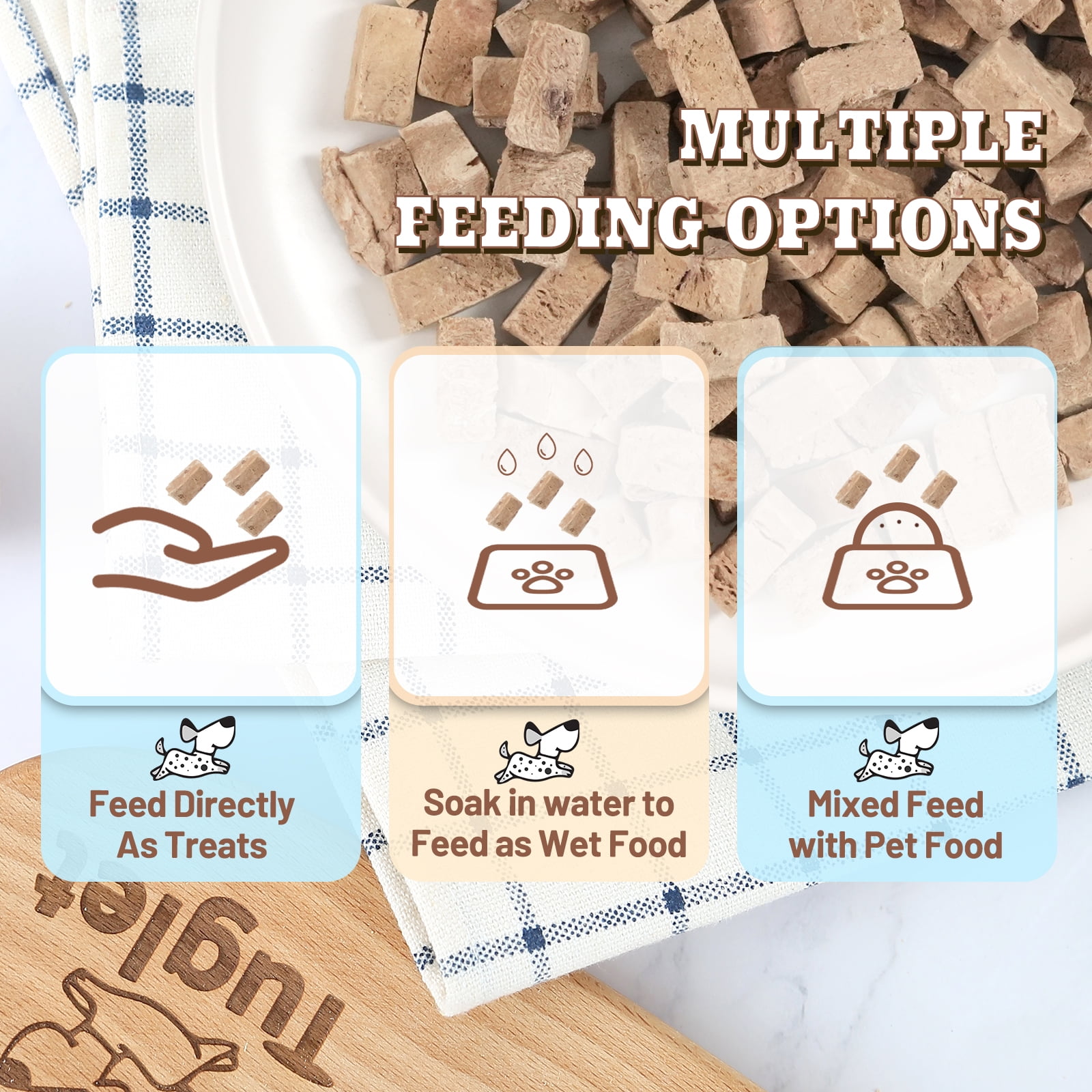 (3 pack) TUGLET Freeze-Dried Beef Liver Dog Treats, High Protein Single Ingredient, Healthy Training Reward & Food Topper, 4.6 oz