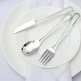 thumbnail image 2 of Efavormart 24 Pack | 7" Silver Modern Hollow Handle Design Plastic Utensil Set, Disposable Forks, Spoons, And Knives Silverware, 2 of 6