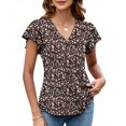 thumbnail image 1 of Vestido tipo top LOMON para mujer, manga ondulada, cuello en V, estampado floral, 1 of 4