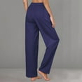 thumbnail image 4 of Women's Pants Fashion Casual Pants For Women Casual Cotton Linen Lightweight Summer Relax Fit Elastic Waist Plus Size Solid Long Trousers, 4 of 7