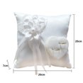 thumbnail image 1 of Soporte de anillo de Boda nupcial romántico europeo, almohada de corazón, cinta cojín de hecho a mano, decoración para ceremonia de boda sin anillos, 20cm, 1 of 4