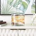 thumbnail image 2 of DecMode 10" Abstract Spanish Bottle Recycled Glass Vase with Swirled Colored Glass Bands, 2 of 10