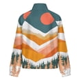 thumbnail image 6 of Jackets for Women Winter Coat Jackets Flannel Stand Collar Jacket(Mountain Sunset Forest Art,Size:S-4XL), 6 of 7