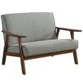 thumbnail image 2 of Castle Place Mid-Century Upholstered Linen Loveseat, Light Grey, 2 of 7