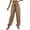 Khaki, variant on Yopmin Harem Pants for Women Smocked High Waist Trendy Drawstring Elastic Waist Wide Leg Boho Baggy Trousers for Beach